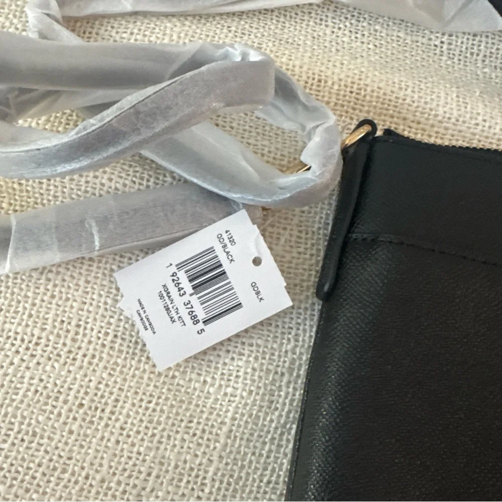 Coach Black Leather Crossbody Bag with Gold Hardware